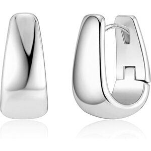 Small Chunky Hoop Earrings in 925 Sterling Silver For Women's